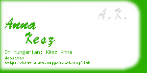 anna kesz business card