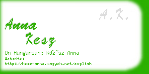 anna kesz business card